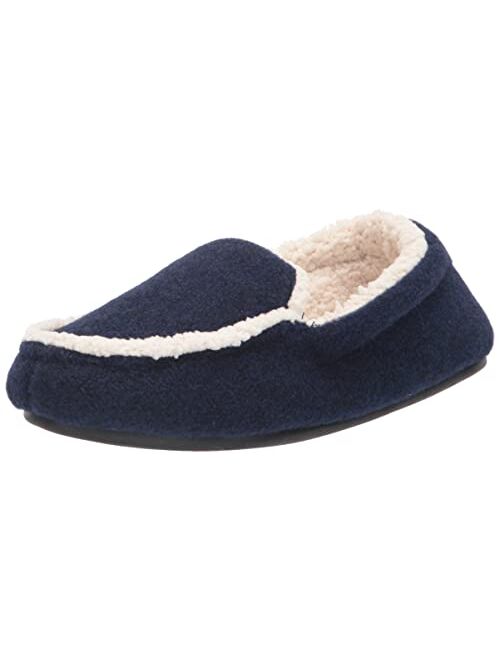 Dearfoams Kids' Hunter Felted Plaid Moccasin Slipper