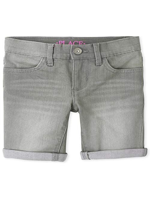 The Children's Place Girls' Slim Denim Skimmer Shorts