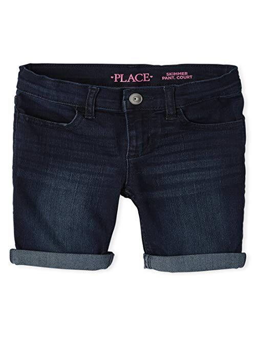 The Children's Place Girls' Slim Denim Skimmer Shorts