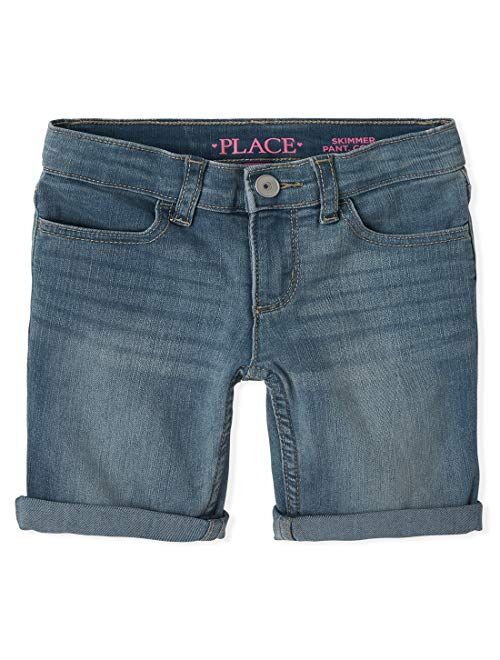 The Children's Place Girls' Slim Denim Skimmer Shorts