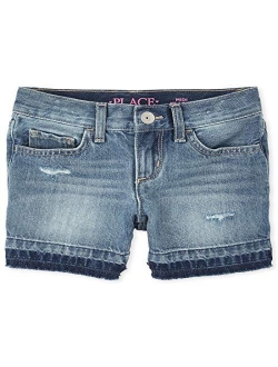 Girls' Destroyed Denim Shorts