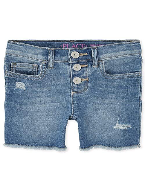 The Children's Place Girls' Destroyed Denim Shorts