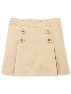 Girls' Toddler Uniform Ponte Knit Button Skort