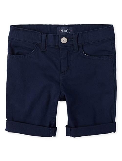 Girls' Roll Cuff Denim Skimmer Shorts