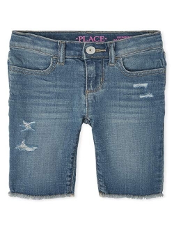 Girls' Plus Destroyed Denim Skimmer Shorts