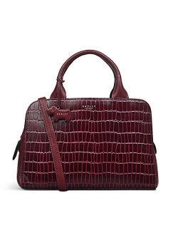 Millbank Faux Croc - Medium Zip Top Satchel