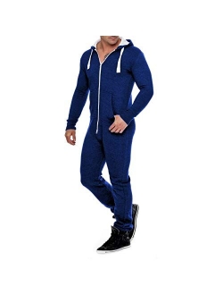 Men's Unisex Onesie Jumpsuit Elegant One Piece Pajama Playsuit Men's Sleepwear All in One