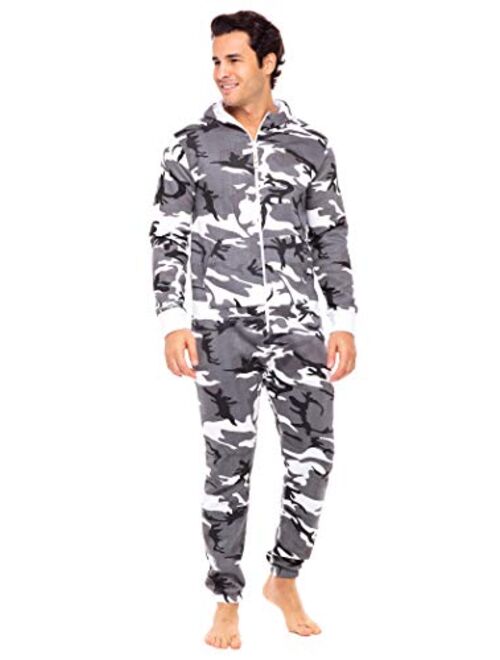 Men's Onesie Boy Printed Playsuit Adult One Piece Jumpsuit Non Footed Union Suit