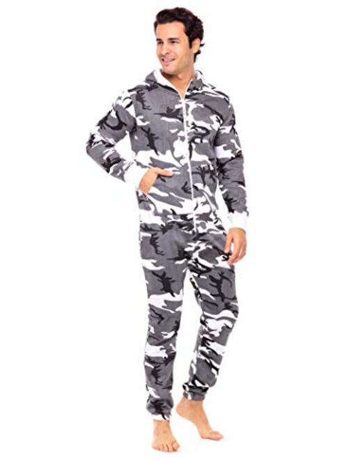 Men's Onesie Boy Printed Playsuit Adult One Piece Jumpsuit Non Footed Union Suit