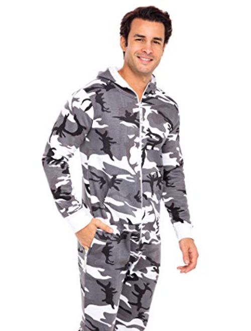 Men's Onesie Boy Printed Playsuit Adult One Piece Jumpsuit Non Footed Union Suit