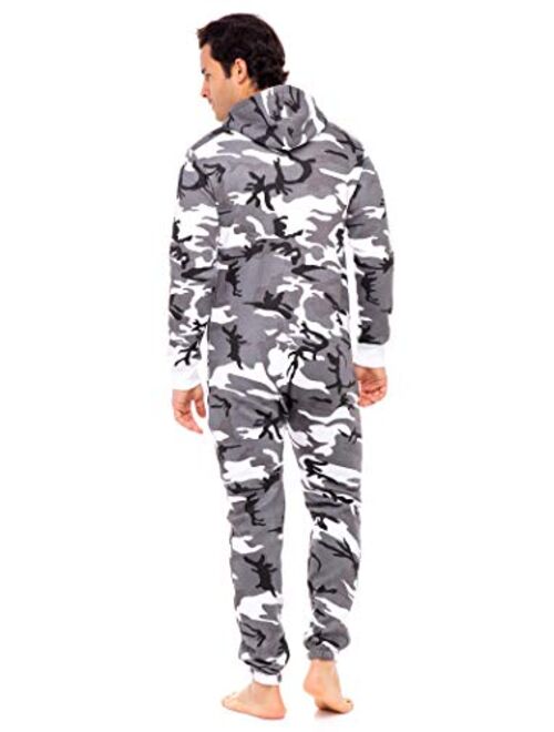 Men's Onesie Boy Printed Playsuit Adult One Piece Jumpsuit Non Footed Union Suit