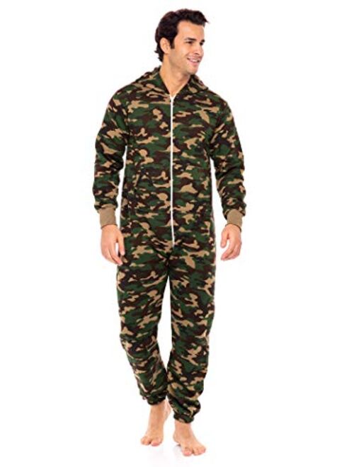 Men's Onesie Boy Printed Playsuit Adult One Piece Jumpsuit Non Footed Union Suit