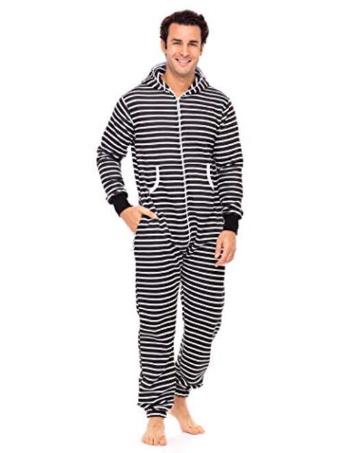 Men's Onesie Boy Printed Playsuit Adult One Piece Jumpsuit Non Footed Union Suit