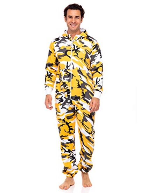 Men's Onesie Boy Printed Playsuit Adult One Piece Jumpsuit Non Footed Union Suit