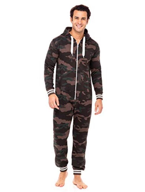 Men's Onesie Boy Printed Playsuit Adult One Piece Jumpsuit Non Footed Union Suit