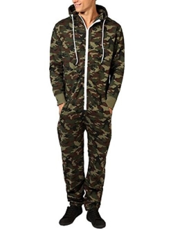 Juicy Trendz Mens Aztec Printed Onesie Adult Hooded Jumpsuit Unisex One Piece Non Footed Pajamas