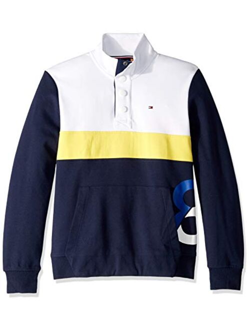 Tommy Hilfiger Men's Adaptive Sweatshirt with Magnetic Buttons at Shoulders