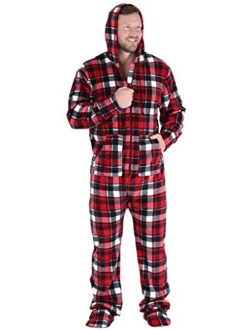 SleepytimePjs Men's Fleece Hooded Footed Onesie Pajamas