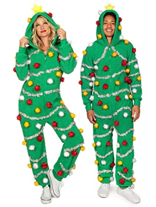 Tipsy Elves Christmas Onesies for Adults - Comfy Men’s and Women’s Matching Holiday Jumpsuits with Convenient Pockets