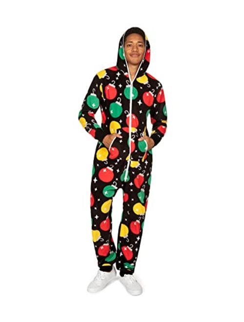 Tipsy Elves Christmas Onesies for Adults - Comfy Men’s and Women’s Matching Holiday Jumpsuits with Convenient Pockets