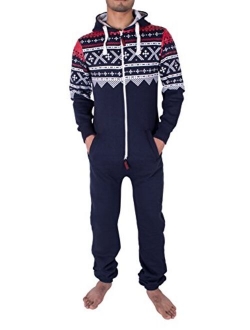 NOROZE Mens Hoodie Jumpsuit Onesie One Piece Pajamas