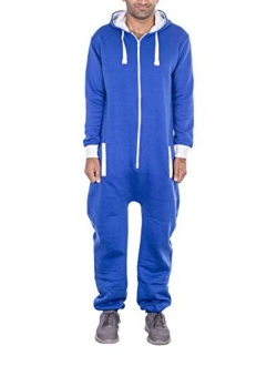 NOROZE Mens Hoodie Jumpsuit Onesie One Piece Pajamas