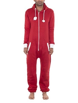 NOROZE Mens Hoodie Jumpsuit Onesie One Piece Pajamas