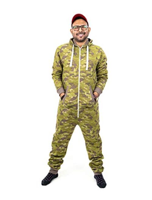 NOROZE Mens Hoodie Jumpsuit Onesie One Piece Pajamas