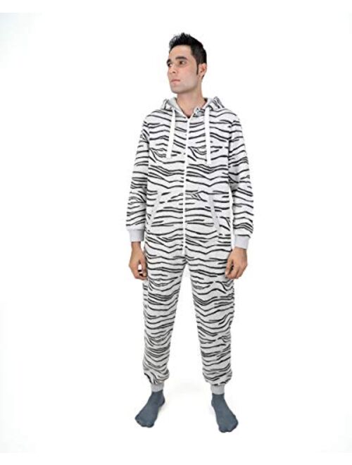 NOROZE Mens Hoodie Jumpsuit Onesie One Piece Pajamas