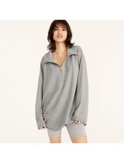 University terry long half-zip tunic