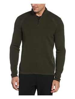 Men's Motion Textured Merino Wool Blend Quarter Zip Sweater