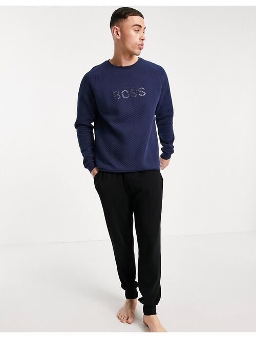 Hugo Boss BOSS bodywear logo sweatshirt in navy