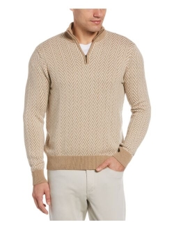 Men's Herringbone Quarter Zip Sweater