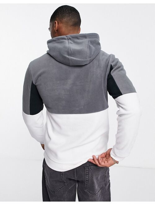 Columbia Lodge II fleece hoodie in white/gray