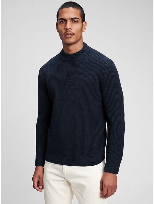 GAP Merino Shaker-Stitch Mockneck Sweater