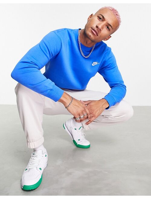 Nike Club crew neck sweatshirt in signal blue