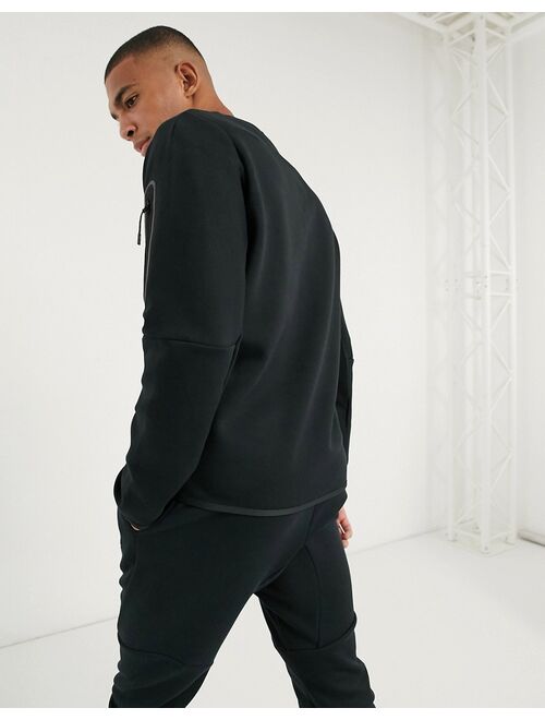 Nike Tech Fleece crew neck sweatshirt in black