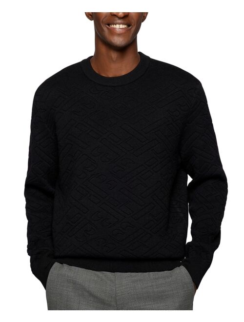 Hugo Boss BOSS Men's Wool-Blend Relaxed-Fit Sweater