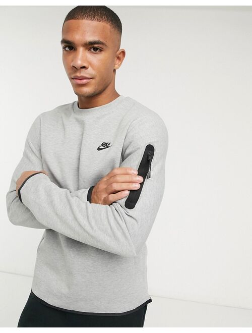 Nike Tech Fleece crew neck sweatshirt in gray heather