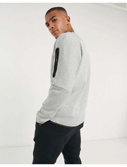 Nike Tech Fleece crew neck sweatshirt in gray heather