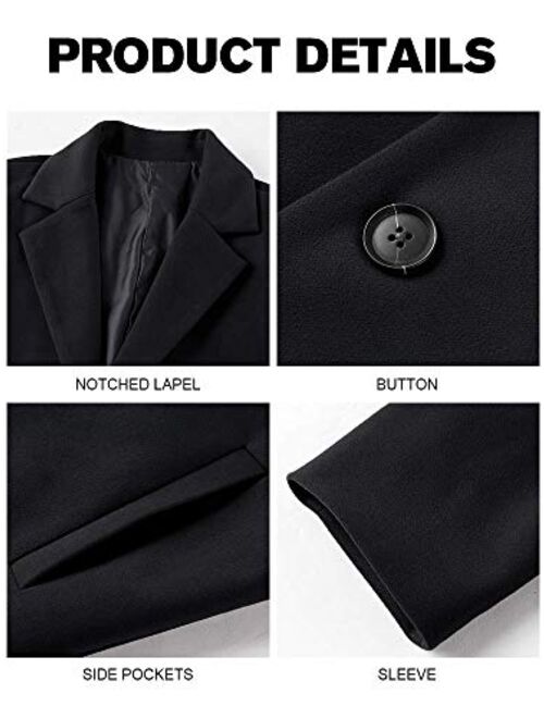 Men's Trench Coat Slim Fit Notch Lapel Single Breasted Top Coat Winter Warm Cotton Business Long Jacket Overcoat