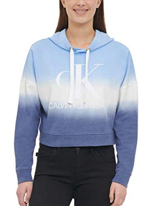 Calvin Klein Jeans Womens Monogram Logo Tie Dye Block Hoodie