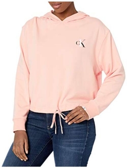 Women's Ck One French Terry Cropped Long Sleeve Hoodie