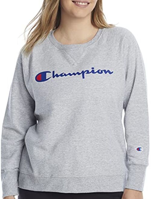 Champion Women's Plus-Size Powerblend Boyfriend Crew Sweater