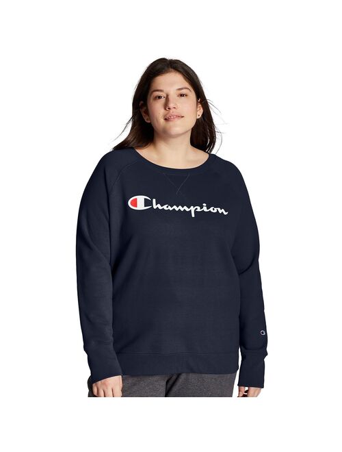 Champion Women's Plus-Size Powerblend Boyfriend Crew Sweater