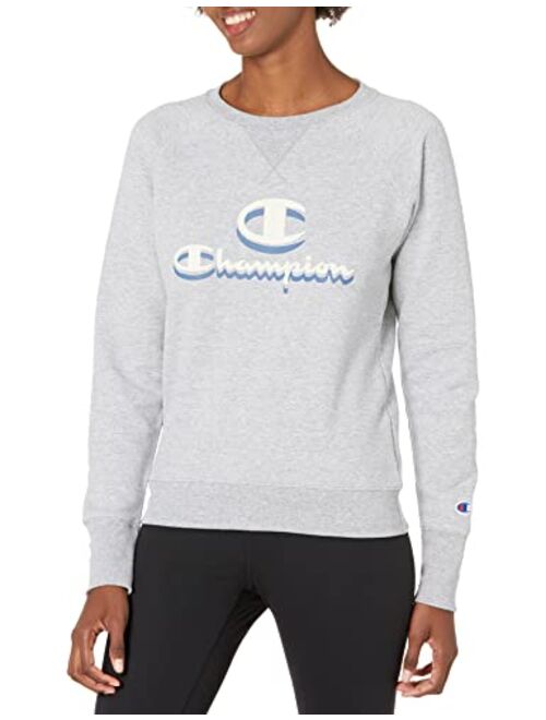 Champion Women's Powerblend Crew, Double Logo