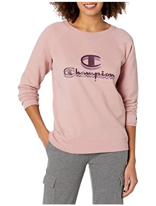 Champion Women's Powerblend Crew, Double Logo