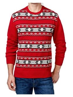 mens Classic Crew Neck Aztec Print Pullover Sweater