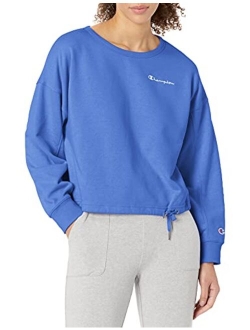 Women's Campus French Terry Cropped Graphic Crew