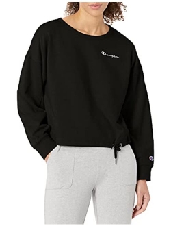 Women's Campus French Terry Cropped Graphic Crew